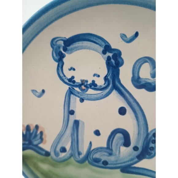 M A Hadley Pottery Plate Dog Puppy  Stoneware Vintage - Picture 6 of 6